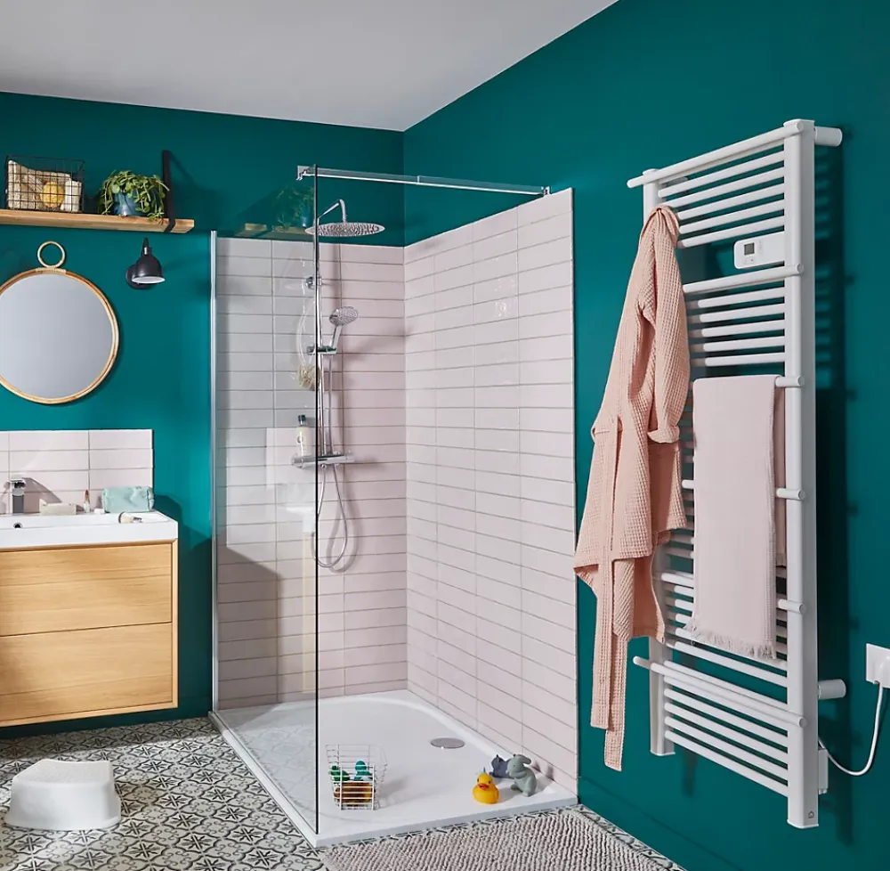Sèche-Serviettes Électrique|GoodHome Sèche-serviettes électrique à inertie sèche Solna blanc 750W