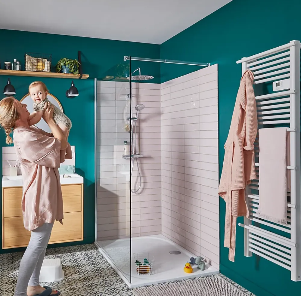 Sèche-Serviettes Électrique|GoodHome Sèche-serviettes électrique à inertie sèche Solna blanc 750W
