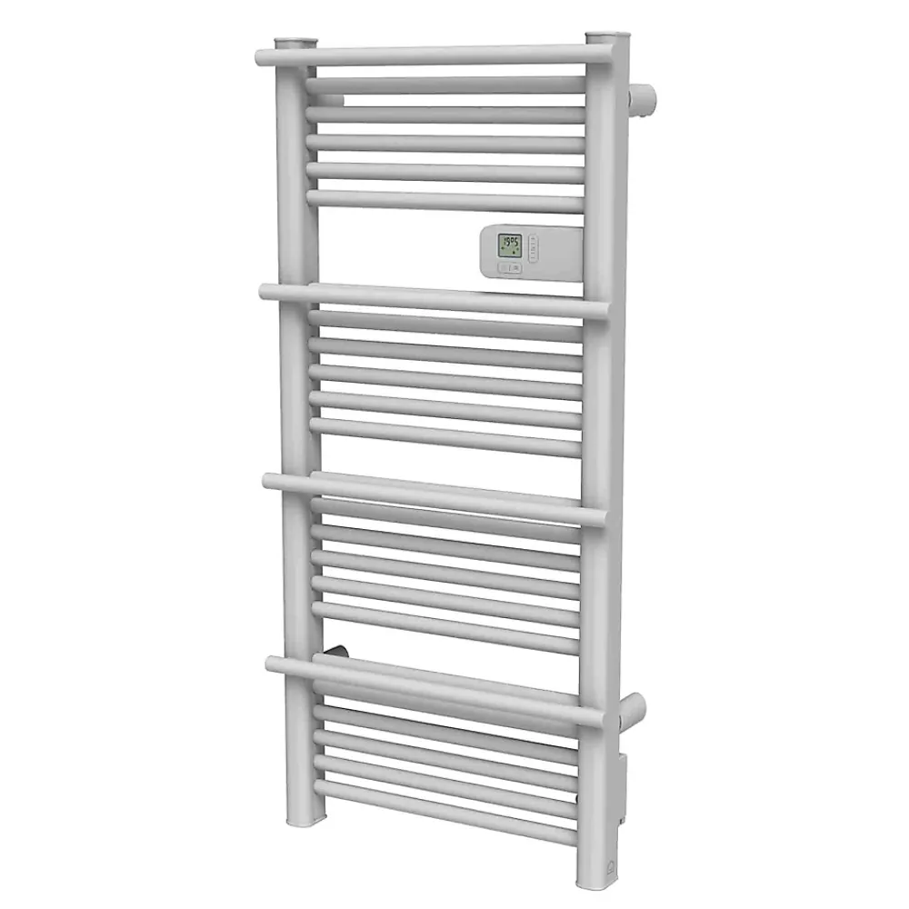 Sèche-Serviettes Électrique|GoodHome Sèche-serviettes électrique à inertie sèche Solna blanc 500W