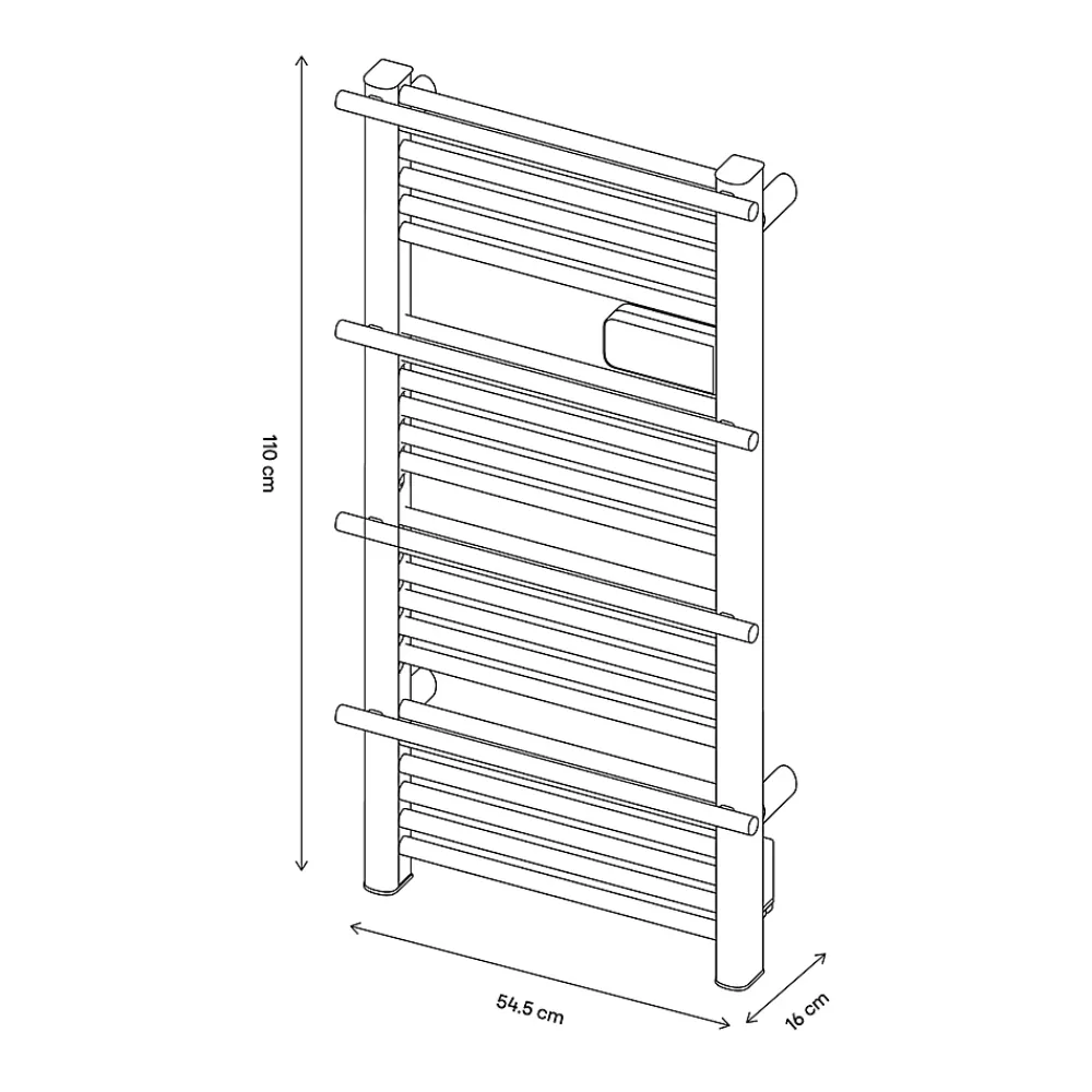 Sèche-Serviettes Électrique|GoodHome Sèche-serviettes électrique à inertie sèche Solna blanc 500W