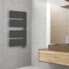 Sèche-Serviettes Électrique|Deltacalor Sèche-serviettes électrique asymétrique 500W anthracite 5m²