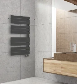 Sèche-Serviettes Électrique|Deltacalor Sèche-serviettes électrique asymétrique 500W anthracite 5m²