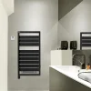 Sèche-Serviettes Soufflant|Acova Sèche-serviettes électrique à inertie fluide Astrakan + Air noir mat 500W + soufflerie 1000W