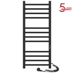 Laris Sèche-serviettes électrique ALFA 350x900 avec minuterie ECO, 160W, Noir