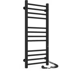 Laris Sèche-serviettes électrique ALFA 350x900 avec minuterie ECO, 160W, Noir