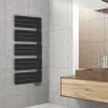 Deltacalor Sèche-serviettes électrique asymétrique 750W noir 7.5m²