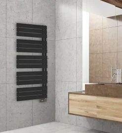 Deltacalor Sèche-serviettes électrique asymétrique 750W noir 7.5m²