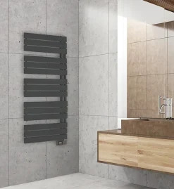 Deltacalor Sèche-serviettes électrique asymétrique 750W anthracite 7.5m²