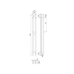 Sèche-Serviettes Électrique|Laris Sèche-serviettes électrique DUET 80x1200 avec minuterie ECO, 80W, Noir