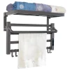 Sèche-Serviettes Soufflant|Pureline Sèche-serviettes électrique avec étagère gris anthracite 55W