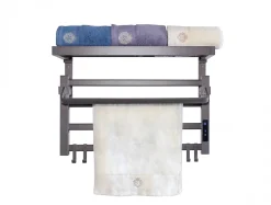 Sèche-Serviettes Soufflant|Pureline Sèche-serviettes électrique avec étagère gris anthracite 55W