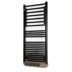 Deltacalor Sèche-serviettes électrique à inertie fluide Stendino 500W + soufflerie 1000W noir