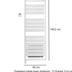 Sèche-Serviettes Soufflant|Acova Sèche-serviettes électrique à inertie fluide Astrakan + Air noir 750W + soufflerie 1000W