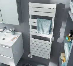 Delonghi Sèche-serviettes mixte électrique / eau chaude en acier De’Longhi Portobello blanc 700W