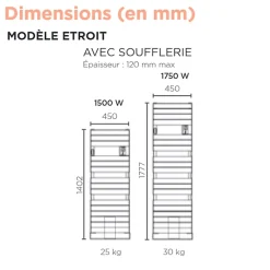 Sèche-Serviettes Soufflant|Thermor Sèche-serviettes Riviera 2 étroit avec soufflerie 1750W noir carbone - - 498265