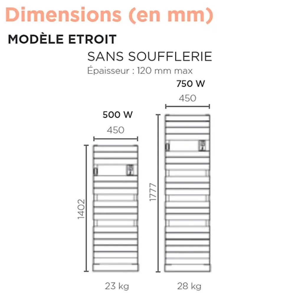 Thermor Sèche-serviettes Riviera 2 étroit 750W gris ardoise - - 497549