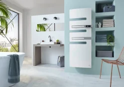 Sèche-Serviettes Mixte|Atlantic Sèche-serviettes SERENIS PREMIUM connecté soufflant mat à gauche 750 + 1000W blanc carat - - 850658