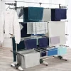 IDMarket Séchoir à linge 60 M SUPRA XXL gris/blanc 4 niveaux + barre télescopique