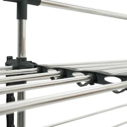 IDMarket Séchoir à linge 60 M SUPRA XXL gris/blanc 4 niveaux + barre télescopique