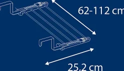 Etendoir À Linge|Leifheit Séchoir à linge à suspendre 4,2 m, étendoir alu avec barres extensibles, Quartett 42 Extensible Aluminium