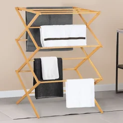 IDMarket Séchoir à linge accordéon bambou RITA