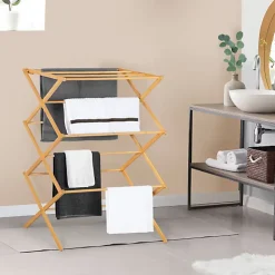 IDMarket Séchoir à linge accordéon bambou RITA