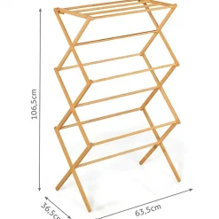 IDMarket Séchoir à linge accordéon bambou RITA