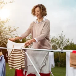 Vileda Séchoir à linge Double 187 x 57 x H94 cm Etendage pliable Tube Anti-plis