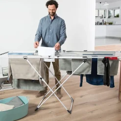 Vileda Séchoir à linge Double 187 x 57 x H94 cm Etendage pliable Tube Anti-plis