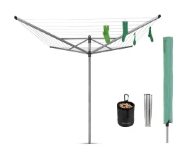 Etendoir À Linge|Brabantia Séchoir à linge parapluie rotatif 50 m d'étendage Lift-O-Matic