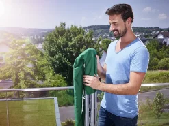 Leifheit Séchoir à linge parapluie sur pied 14 m d'étendage avec housse, gris et noir, LinoPop-Up 140