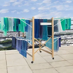 Etendoir À Linge|IDMarket Séchoir à linge pliable DELUXE capacité 27M blanc et effet bois