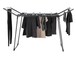 Leifheit Séchoir à linge pliant 15 m d'étendage, noir, Pegasus 150