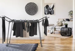 Leifheit Séchoir à linge pliant 15 m d'étendage, noir, Pegasus 150