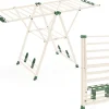 Etendoir À Linge|Giantex Séchoir à Linge Pliante, avec Ailes Latérales Hauteur, 18 Barres, Chaussures, Vêtements (1,6 M,Beige)