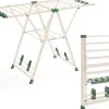 Etendoir À Linge|Giantex Séchoir à Linge Pliante, avec Ailes Latérales Hauteur, 16 Barres, 28 Pinces Latérales et 4 Crochets, Vêtements (1,4 M,Beige)