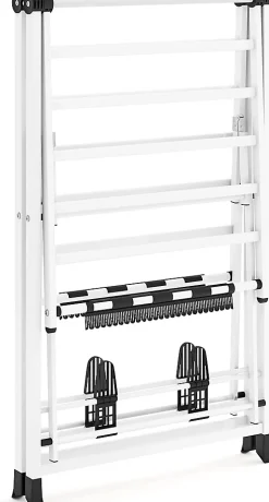 Etendoir À Linge|Giantex Séchoir à Linge Pliante, avec Ailes Latérales Hauteur, 16 Barres, 28 Pinces Latérales et 4 Crochets, Vêtements (1,4 M,Blanc)