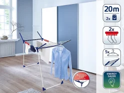 Etendoir À Linge|Leifheit Séchoir à linge sur pied 20 m avec accessoires, Pegasus 200 Solid Comfort