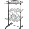 Leifheit Séchoir à linge tour noir sur roulettes 42 m d'étendage 3 niveaux, Comfort Tower 420 Black