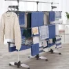 IDMarket Séchoir à linge vertical pliable 3 niveaux SUPRA capacité 50M avec tringle télescopique blanc et gris