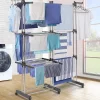 Etendoir À Linge|IDMarket Séchoir à linge vertical pliable et extensible 3 niveaux GIGA capacité 27M avec cintres et pinces inox et gris