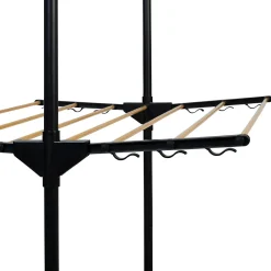 IDMarket Séchoir à linge vertical pliable 3 niveaux MAXIMA capacité 20M noir et effet bois