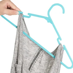 IDMarket Séchoir à linge vertical pliable 3 niveaux OPTIMUM capacité 30M avec tringle télescopique cintres et pinces blanc et bleu