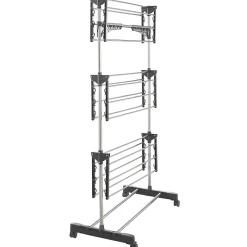 Etendoir À Linge|IDMarket Séchoir à linge vertical pliable 3 niveaux MAXIMA capacité 25M avec cintres et pinces et gris
