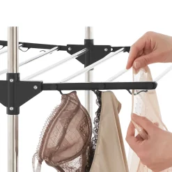 Etendoir À Linge|IDMarket Séchoir à linge vertical pliable 3 niveaux MAXIMA capacité 25M avec cintres et pinces et gris