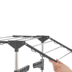 Etendoir À Linge|IDMarket Séchoir à linge vertical pliable 3 niveaux MAXIMA capacité 25M avec cintres et pinces et gris
