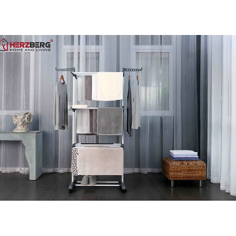 Etendoir À Linge|Herzberg Séchoir multifonctions 20m d'étendage gris HG8034-GRY