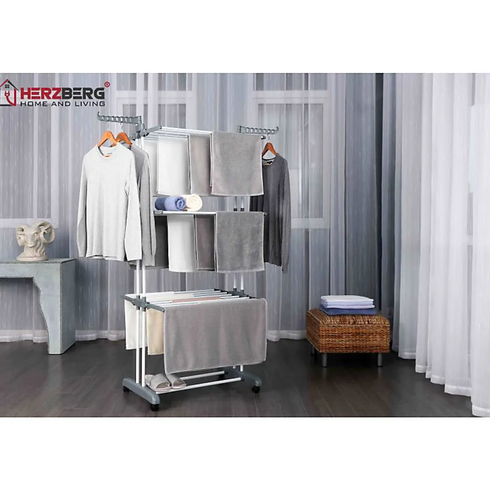Etendoir À Linge|Herzberg Séchoir multifonctions 20m d'étendage gris HG8034-GRY