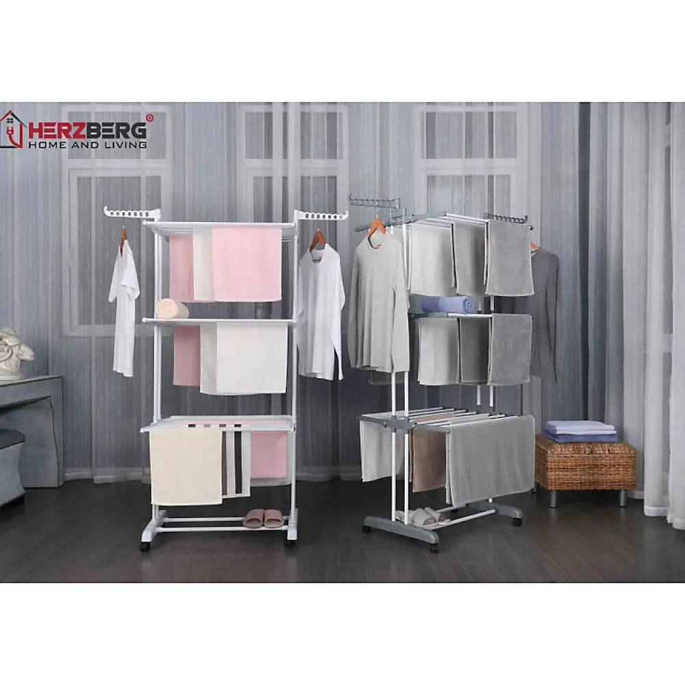 Etendoir À Linge|Herzberg Séchoir multifonctions 20m d'étendage gris HG8034-GRY