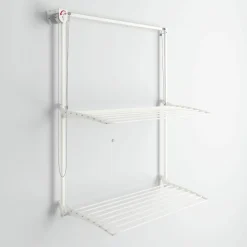 Etendoir À Linge|Foxydry Séchoir mural 2 grilles blanc 152x52x137 cm alu Wall Plus 150